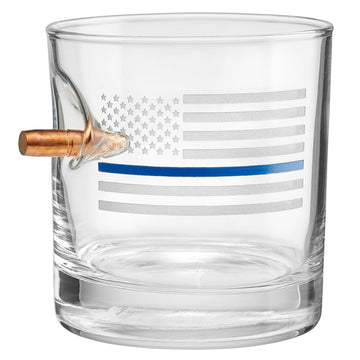 BenShot Thin Blue Line Rock Glass